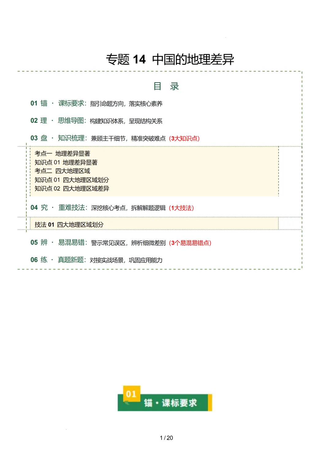 【初中资料】中考地理:《专项复习》专题14中国的地理差异(3大知识点1大技法3大易错点,知识清单)(全国通用)+电子版+抓紧收藏-下载打印 第4张