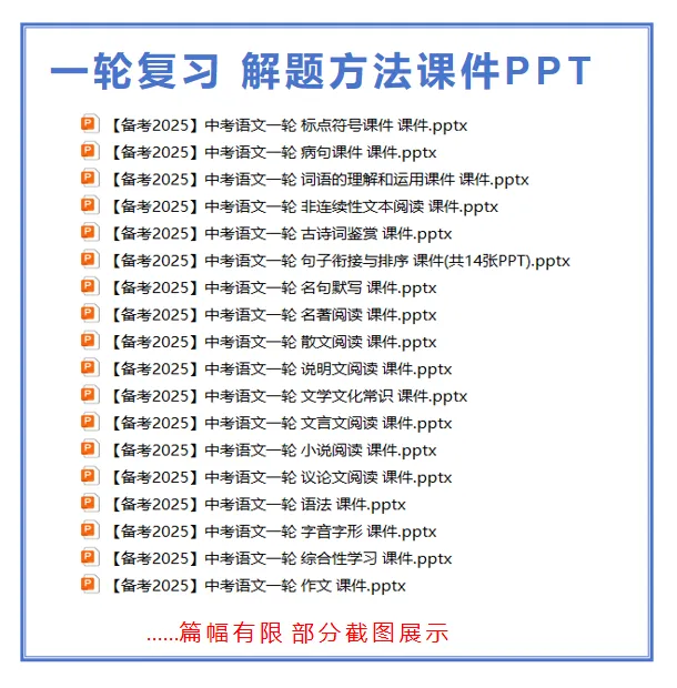 2026年中考总复习资料一轮二轮专项复习讲义课件PPT真题汇编【9科】 第12张