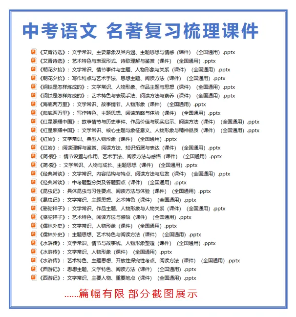 2026年中考总复习资料一轮二轮专项复习讲义课件PPT真题汇编【9科】 第14张
