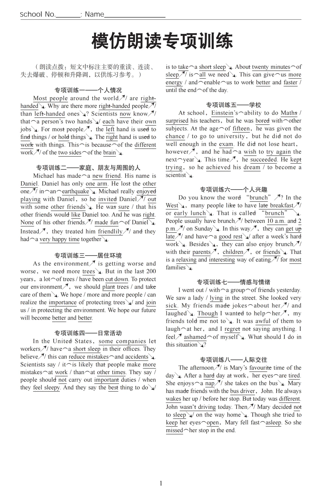 初中英语专项复习卷(四):听说考试-模仿朗读 第2张