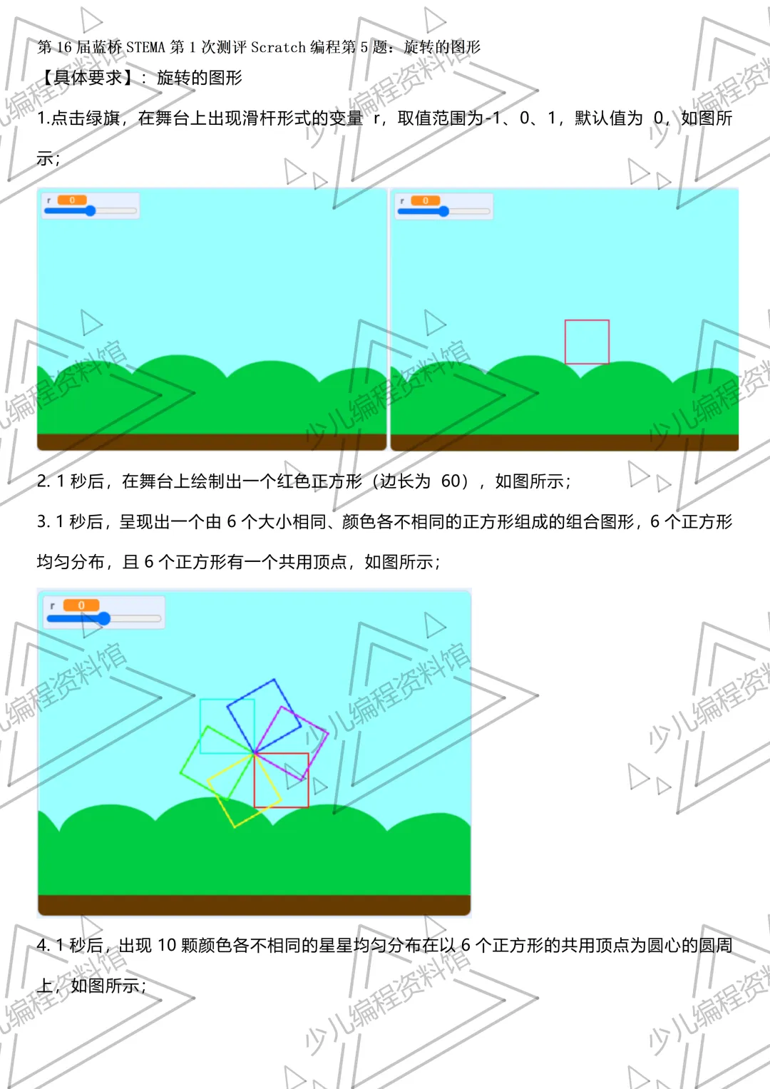 Scratch编程真题:旋转的图形 第1张