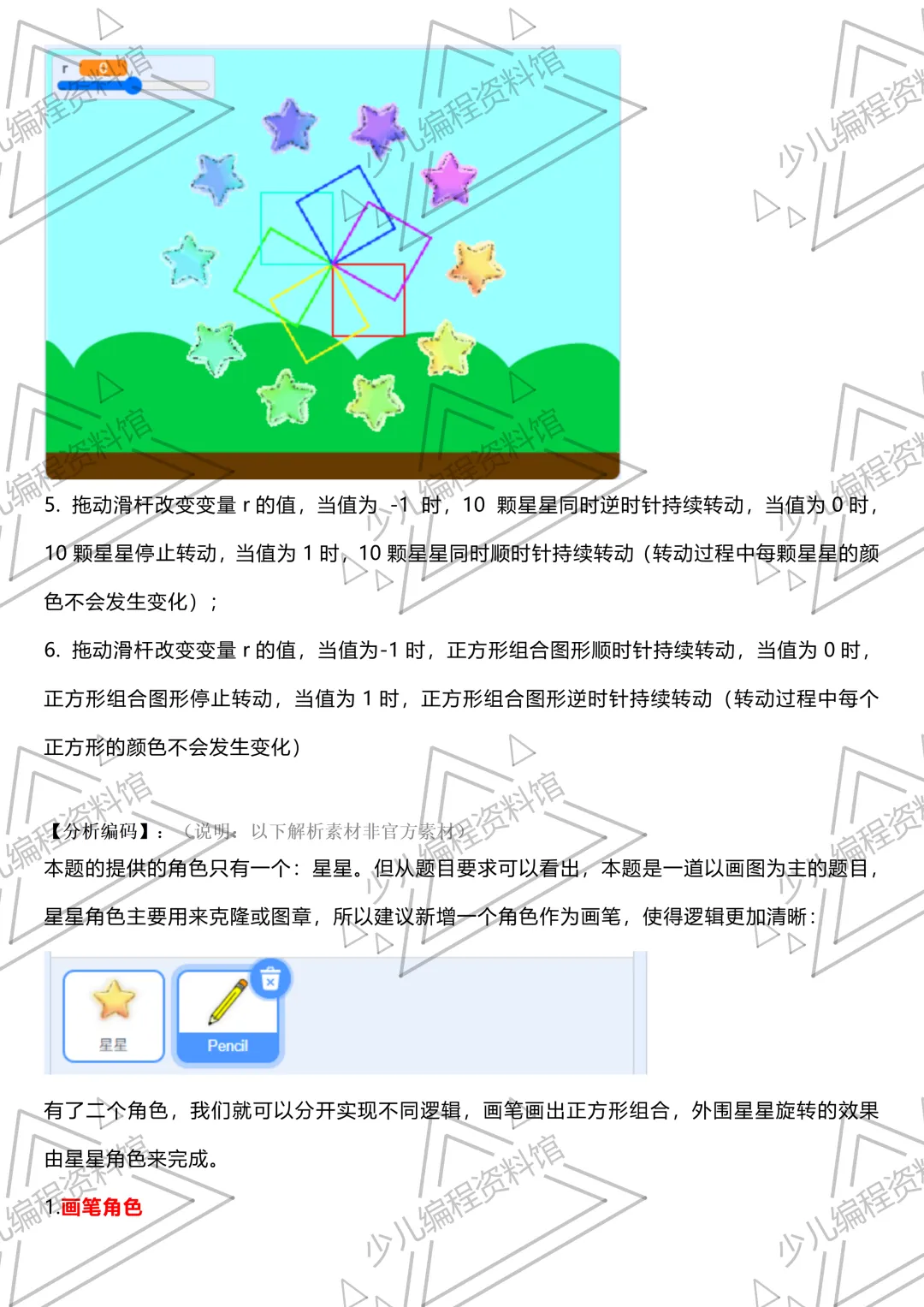 Scratch编程真题:旋转的图形 第2张