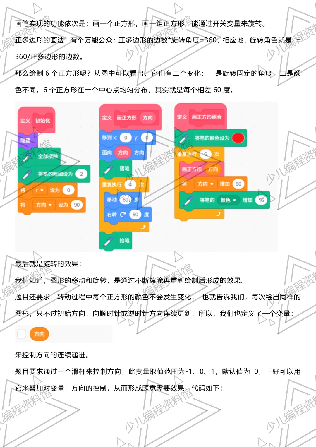 Scratch编程真题:旋转的图形 第3张
