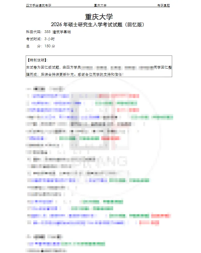 【真题来袭】17所985高校建筑学考研历年真题,这么多学校都改双理论了,你还不知道!? 第22张