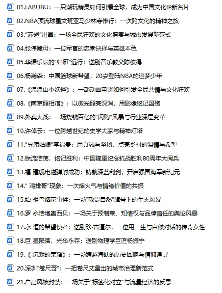 【26中考语文】热点新闻写作素材+真题训练 第1张