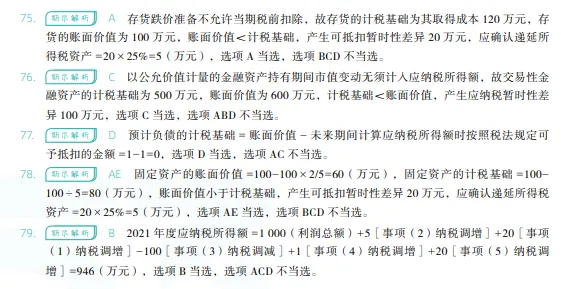 税务师——财务与会计2022年真题 第35张