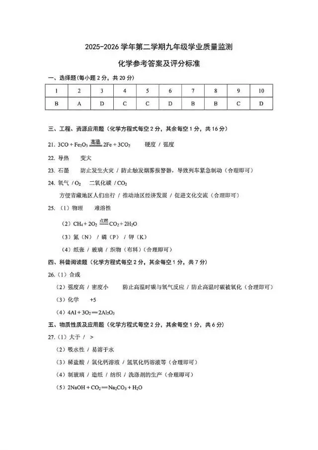 2026年运城一模(各科试卷及答案) 第47张