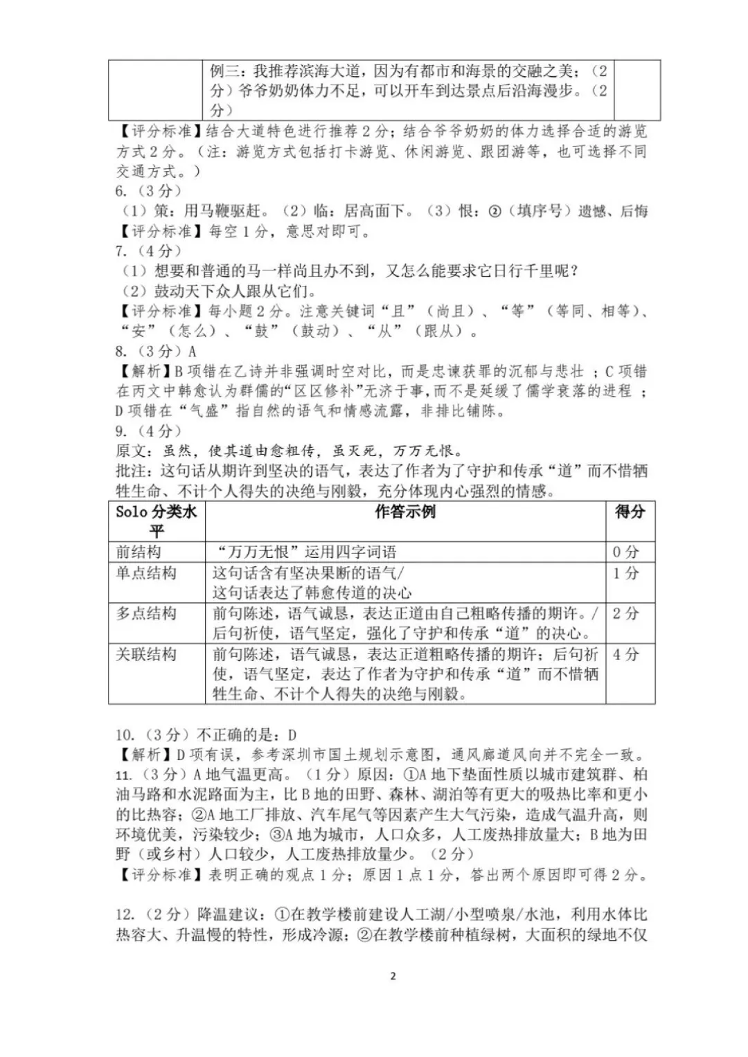 深圳26中考二模|多区开考!罗湖/宝安/光明/南二外初三二模试卷+答案出炉! 第64张