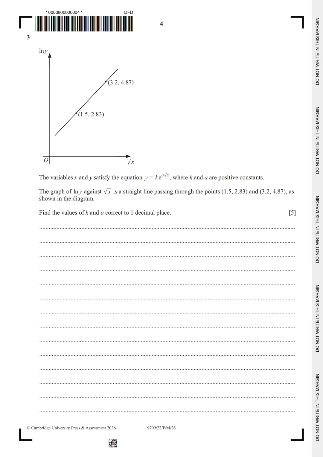 2026Alevel数学9709真题印度春季卷 | 含P1/P2/P3/M1/S1/S2高清版 第4张