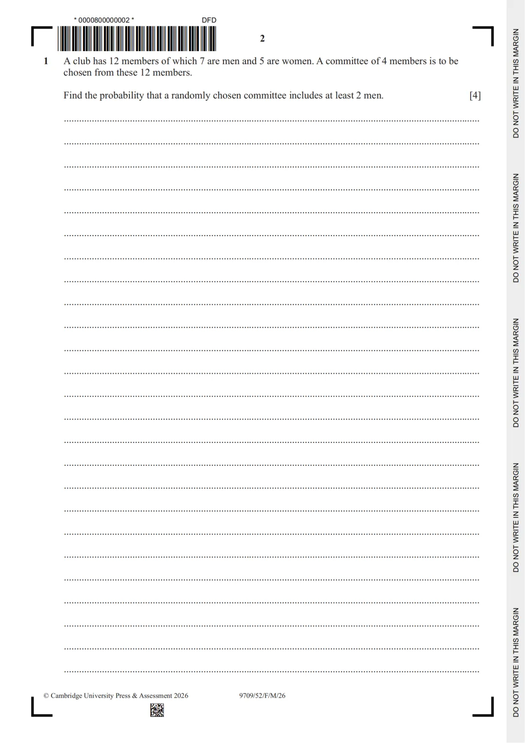 2026Alevel数学9709真题印度春季卷 | 含P1/P2/P3/M1/S1/S2高清版 第10张