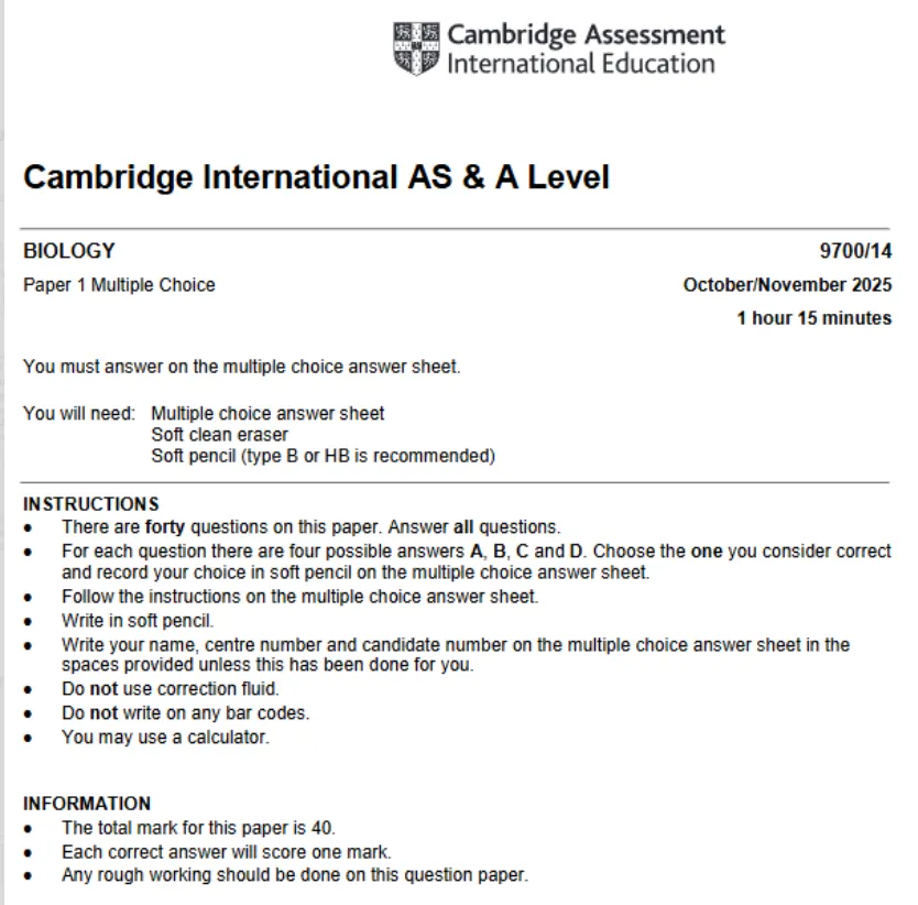 【免费领取】超全Alevel三大考试局真题(数物化生等) 第7张