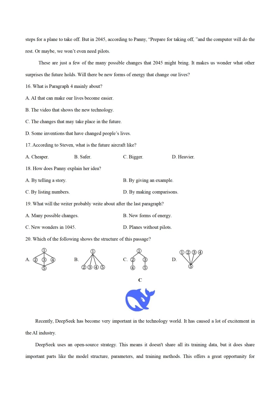 历年中考英语模拟卷分享:2025甘肃省兰州市中考英语第一次模拟考试卷(原题+答案+听力) 第5张