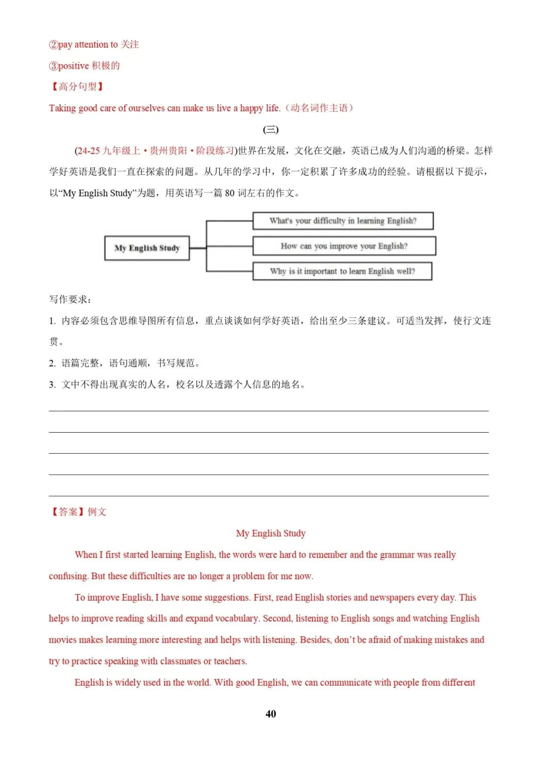 中考英语专题复习 | 中考写作常考十大热点话题满分必背句型(解析版) 第39张