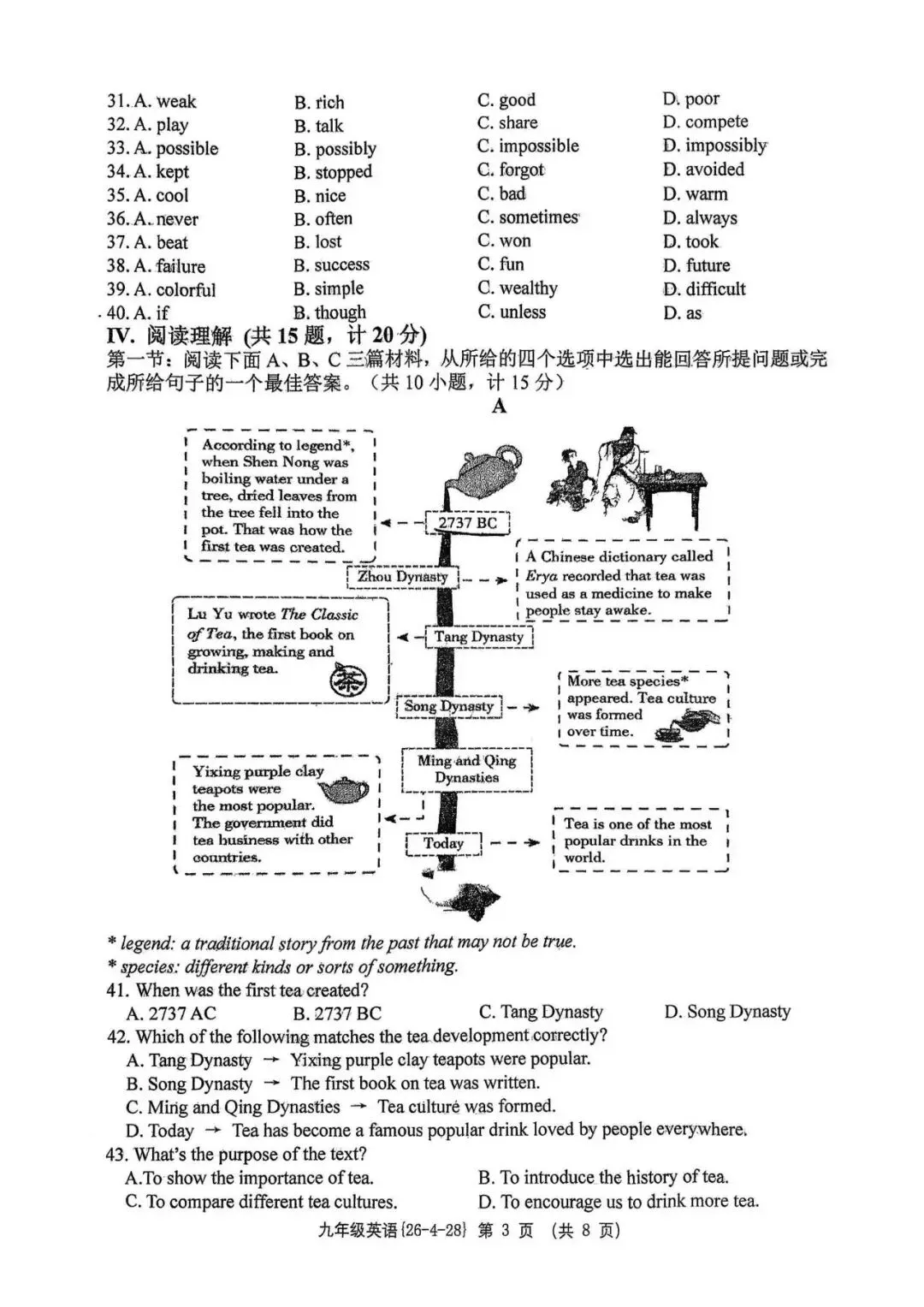 2026年工大附中九年级五模全科试卷 第34张