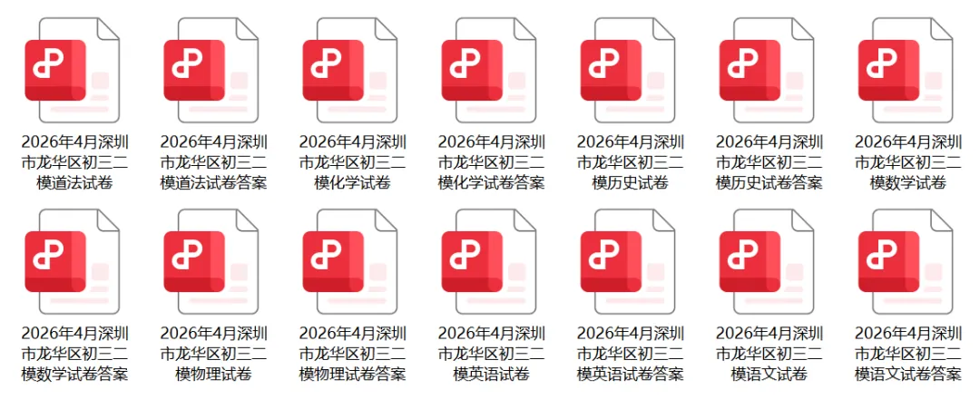 龙华/盐田,2026中考二模真题! 第2张