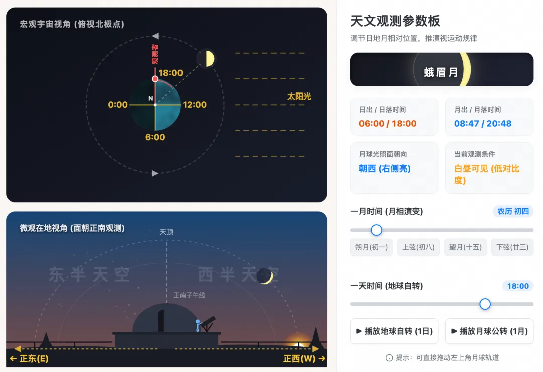 月相高考真题可视化,终结地理老师的教学难题 第4张