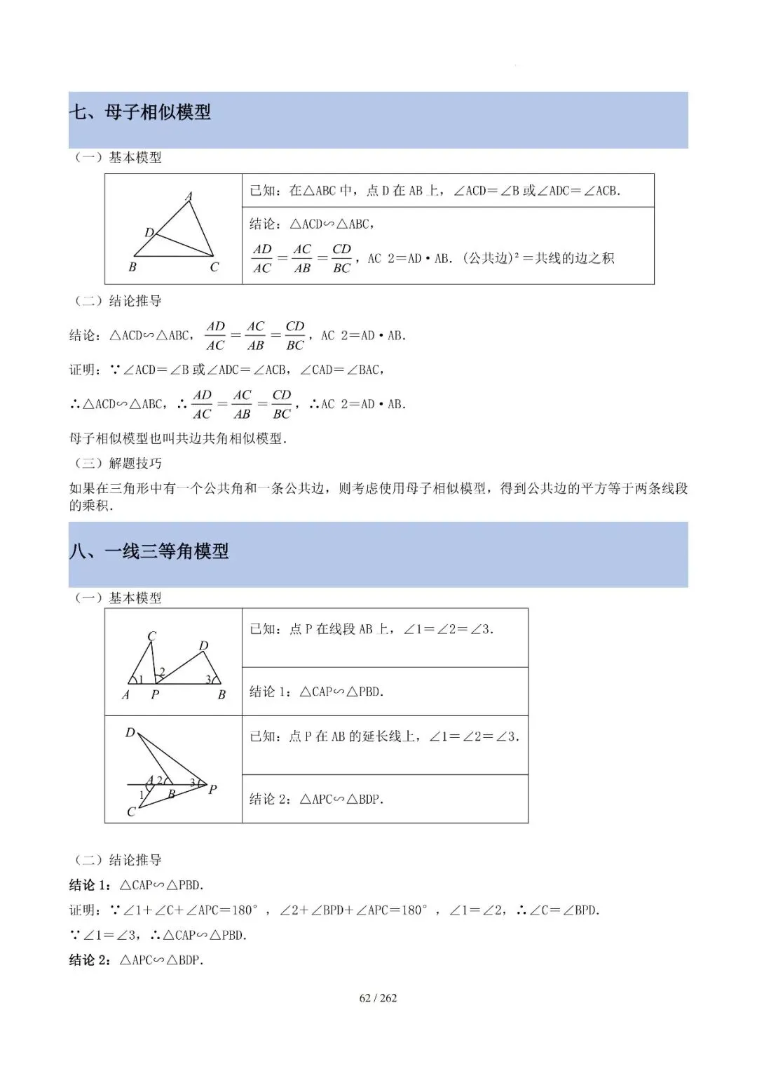2026中考模型技巧——相似12类模型 第5张