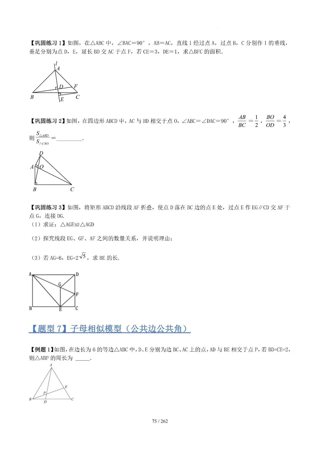 2026中考模型技巧——相似12类模型 第18张