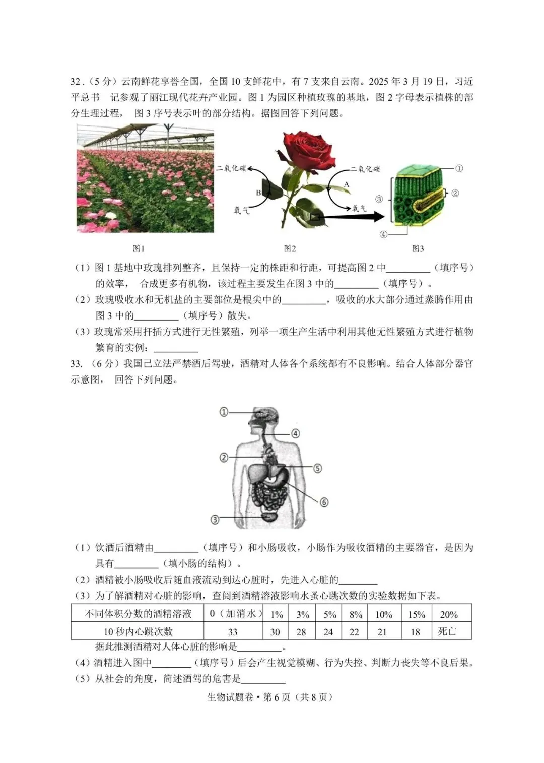 2026云南中考生物复习全攻略!吃透去年会考真题,冲刺高分不用愁 第6张