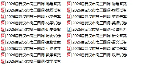 全科更新!2026届武汉高三四调试卷+答案,可下载! 第8张