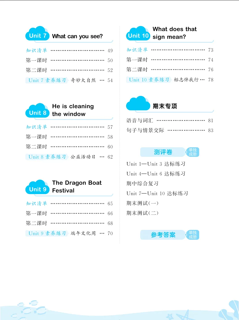 四年级下册英语全单元试卷+专项练习+知识清单-湘少版有答案解析 第2张