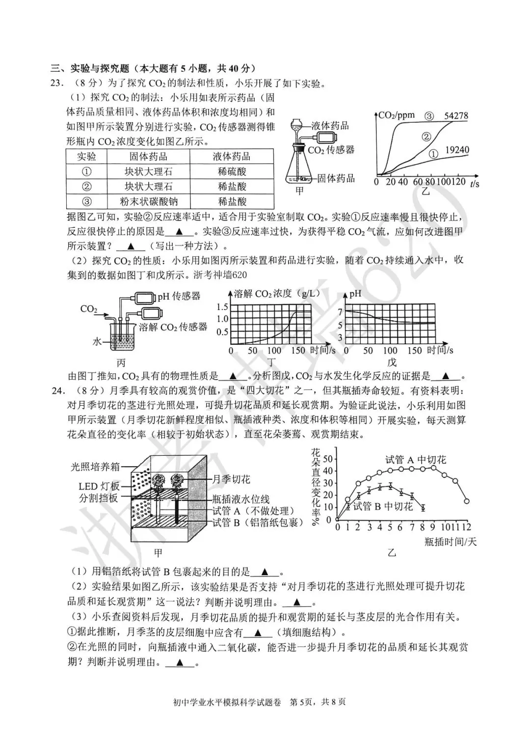 26模拟考|杭州市拱墅区2026年初中学业水平模拟考试(拱墅区一模)(全科) 第40张
