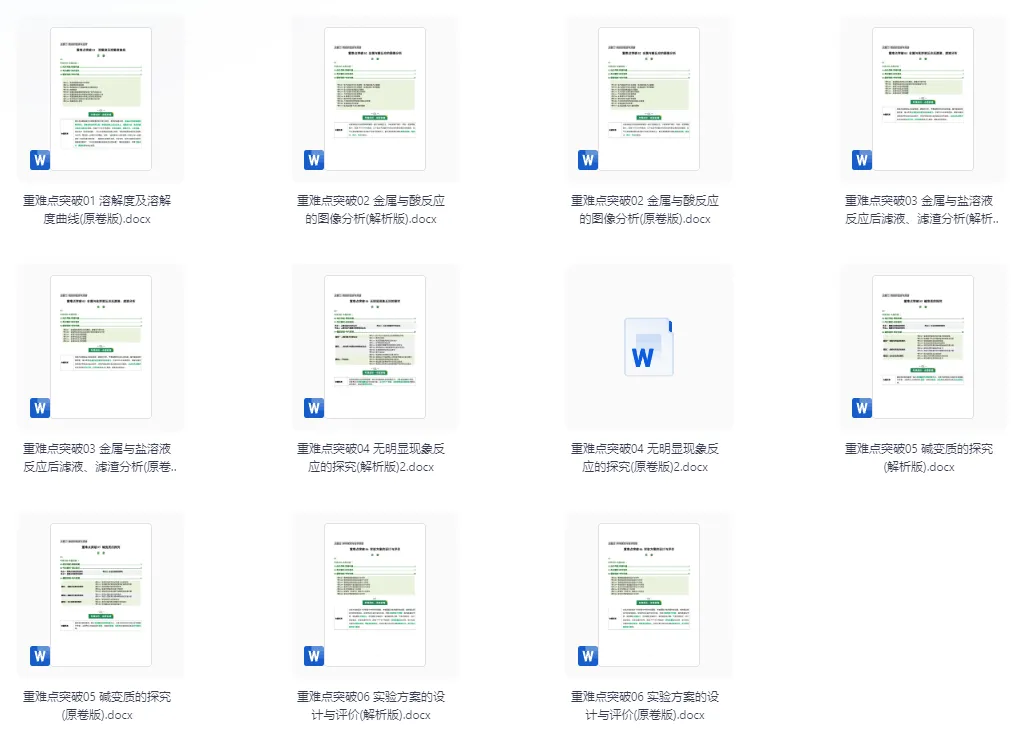 2026版中考《三轮专题讲义》重难点专题突破(化学)(通用版) 第2张