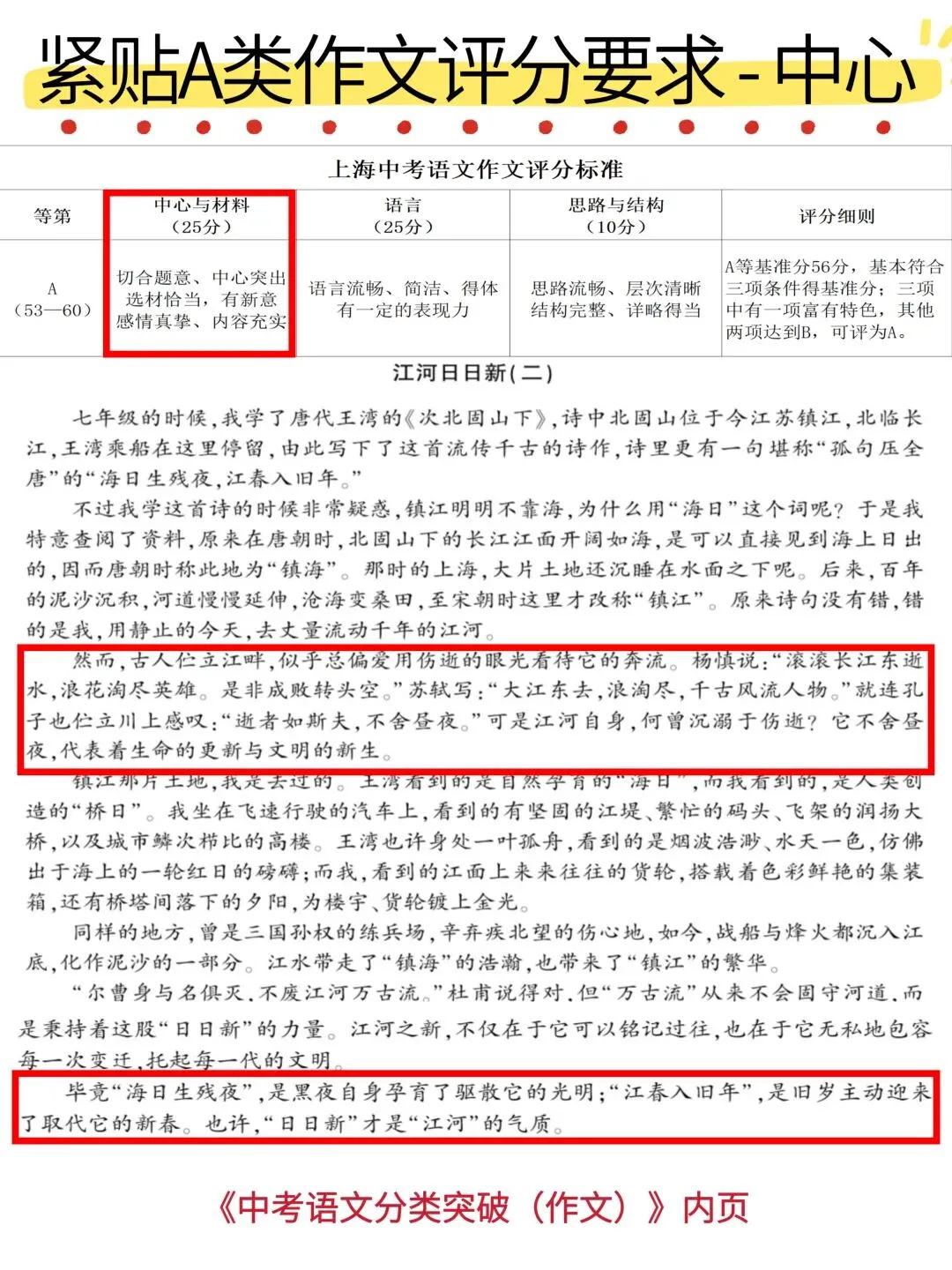 中考作文冲A类!10年真题,一题双范文,独特原创,多角度切入! 第14张