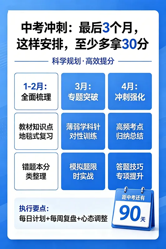中考冲刺:最后3个月,这样安排,至少多拿30分 第1张
