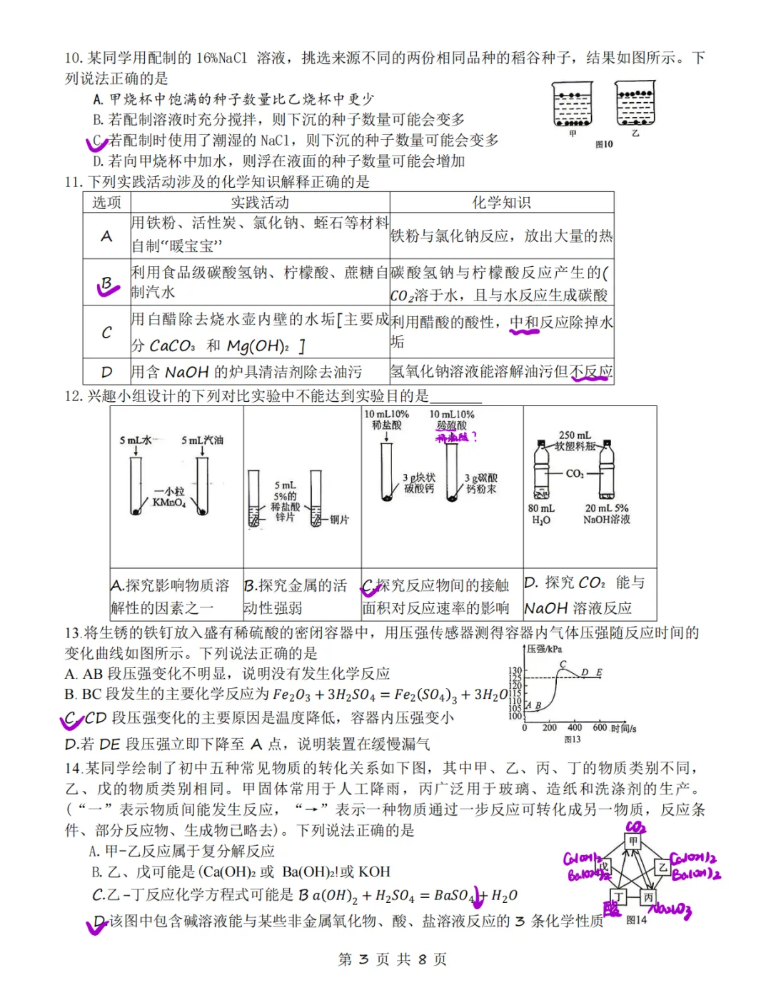 锦江、青羊、武侯——初三化学二诊试卷解析(附PDF) 第5张