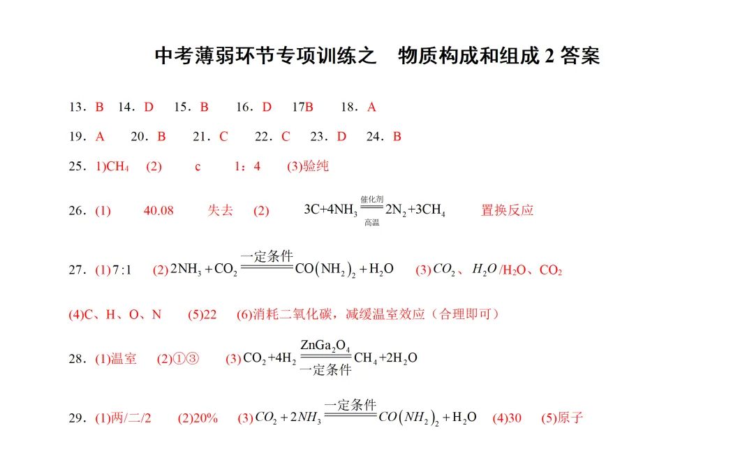 中考化学薄弱专项训练之 物质的构成和组成2 第3张