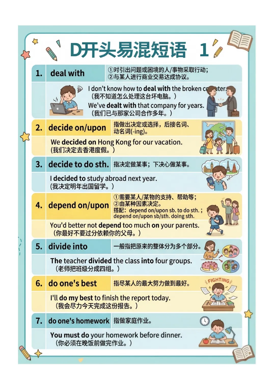 中考英语高频 易错短语 归纳(图文版) 第13张