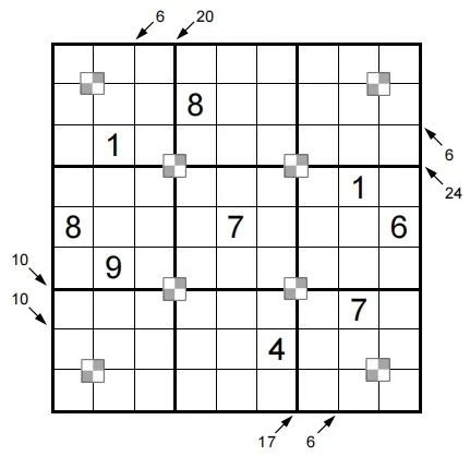 数独竞赛真题-巴滕堡小杀手数独:2026年GP竞赛第四轮第15题(分值144) 第1张