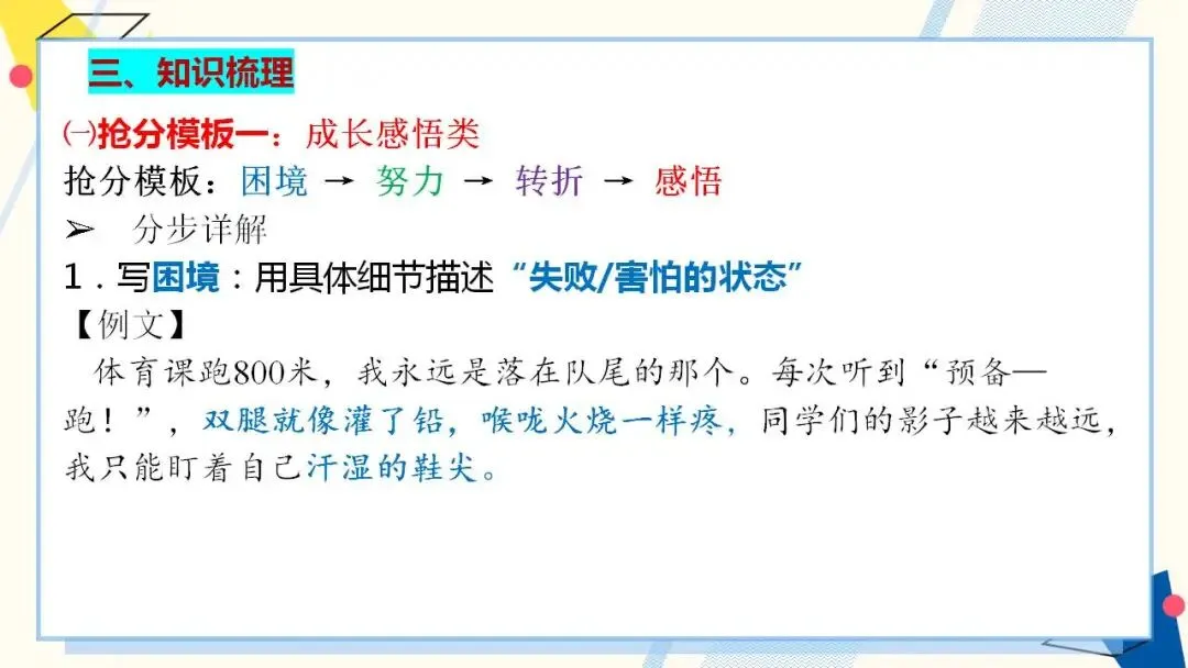 2026年中考语文二轮专题复习:作文抢分模板与例文思路 第5张