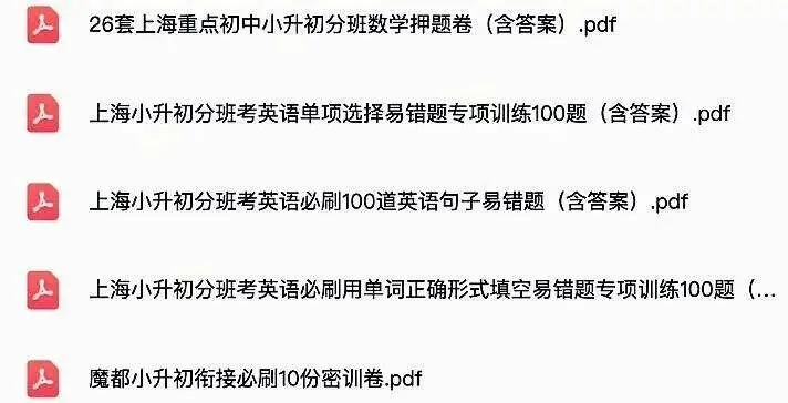 【资源分享】上海五年级小升初名校分班考真题语数英预测题免费分享 第5张