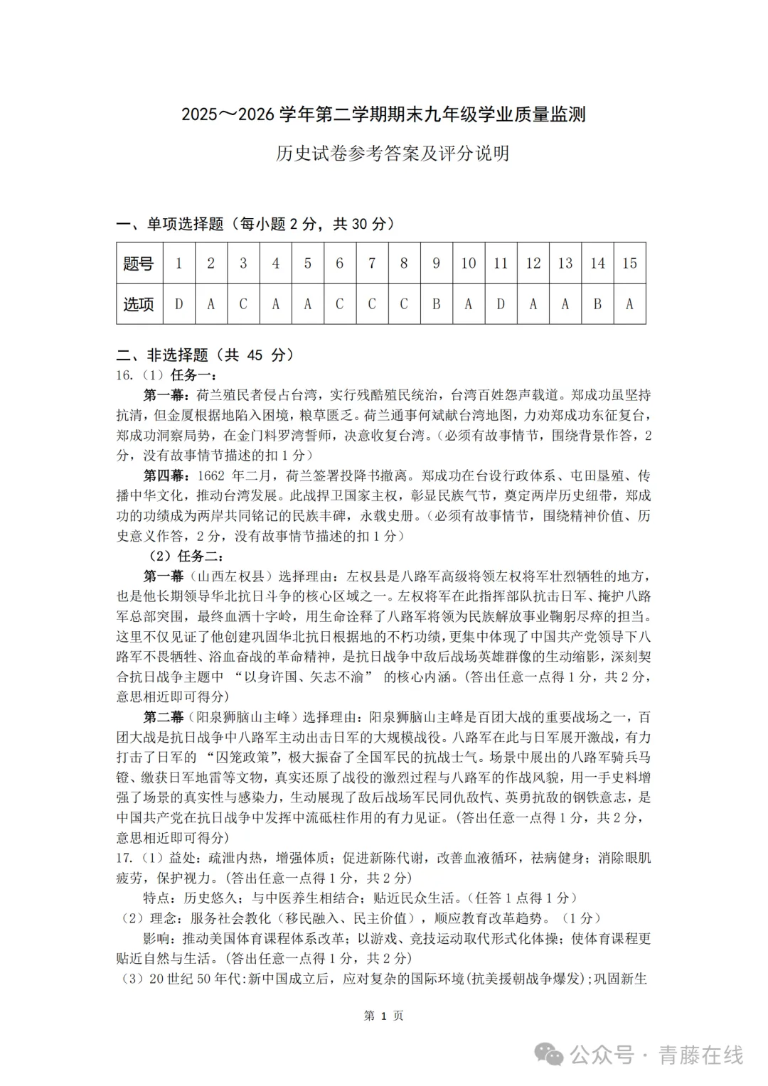 2026.4山西运城中考一模全学科试卷含答案(可下载) 第73张