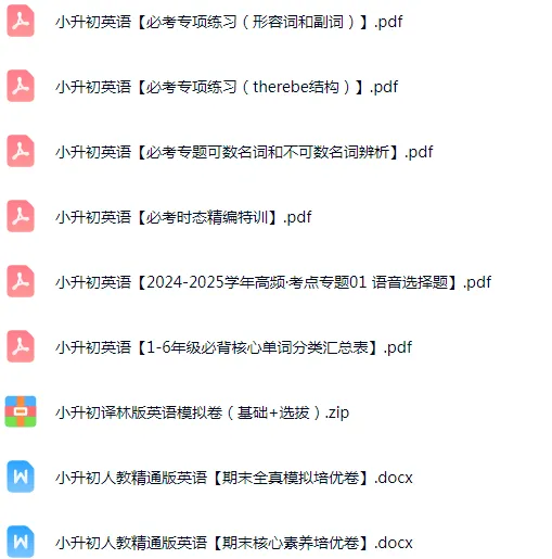 小升初英语|26春英语资料合集|真题模拟 + 专题精讲 重难点突破 易错题 知识点总结 冲刺打卡(完整电子版可打印) 第4张