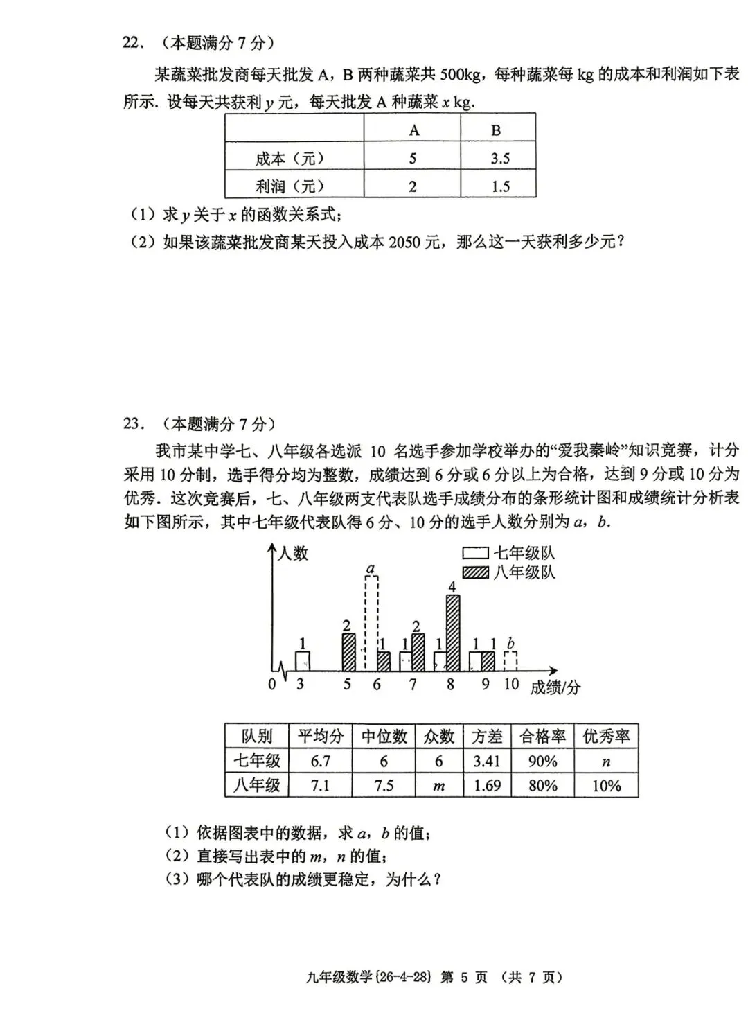 2026工大五模数学试卷 第5张