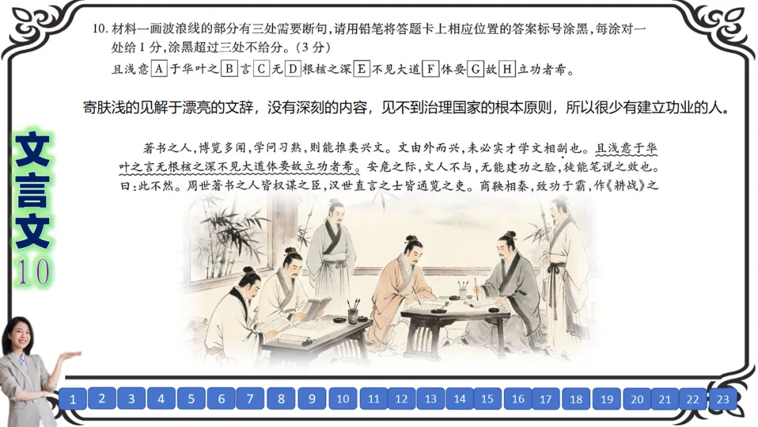 【七份好题】高中语文试题快题(试卷+答题卡+讲评课件+答案解析) 第24张