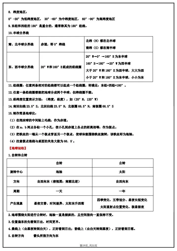 【中考地理】2026年中考地理《基础知识默写清单》默写版+背诵版,完整电子版可打印! 第19张