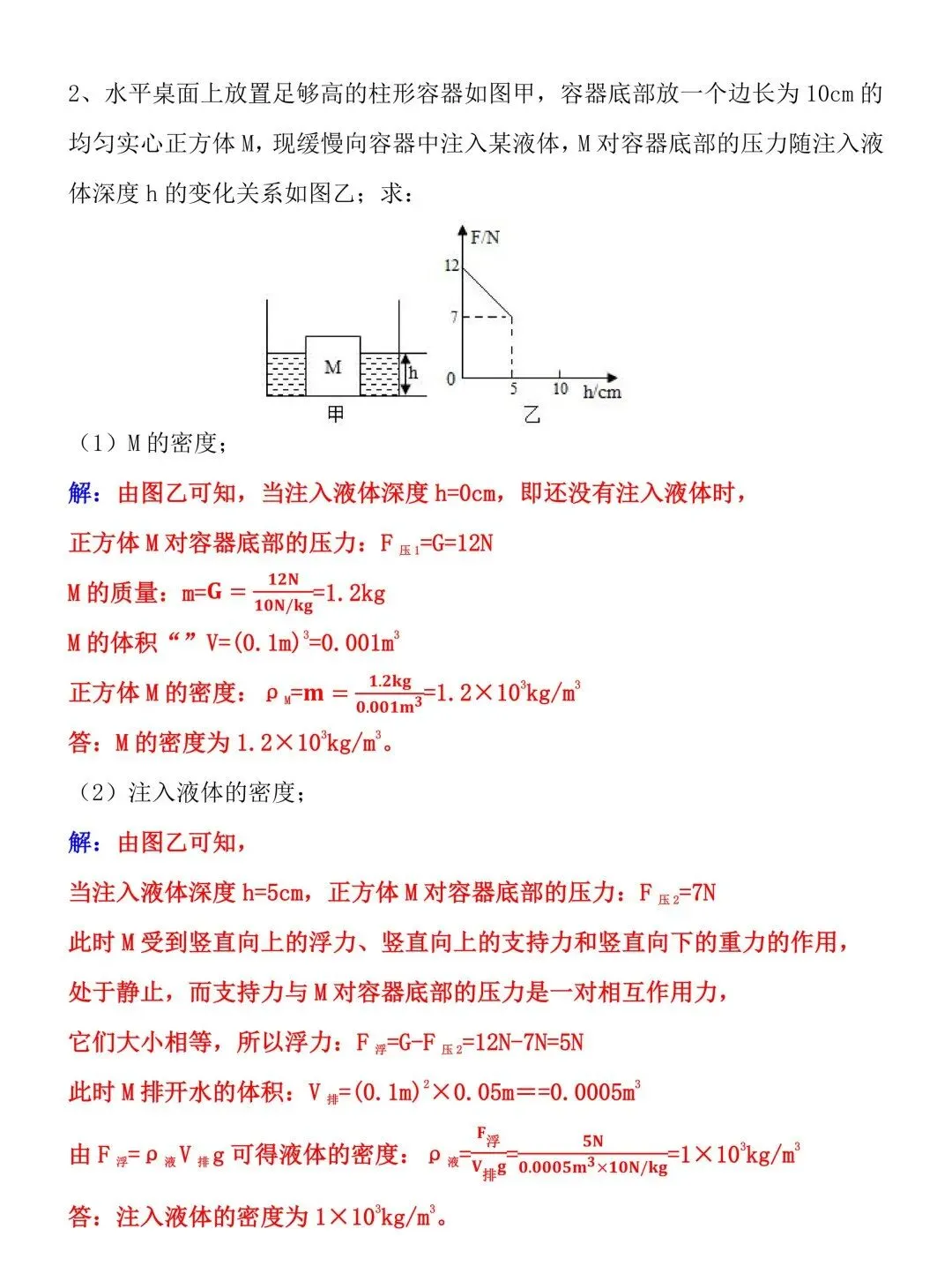 2026中考物理必考“浮力图像问题计算”专练!每年中考题型都考到,抓紧练习! 第5张