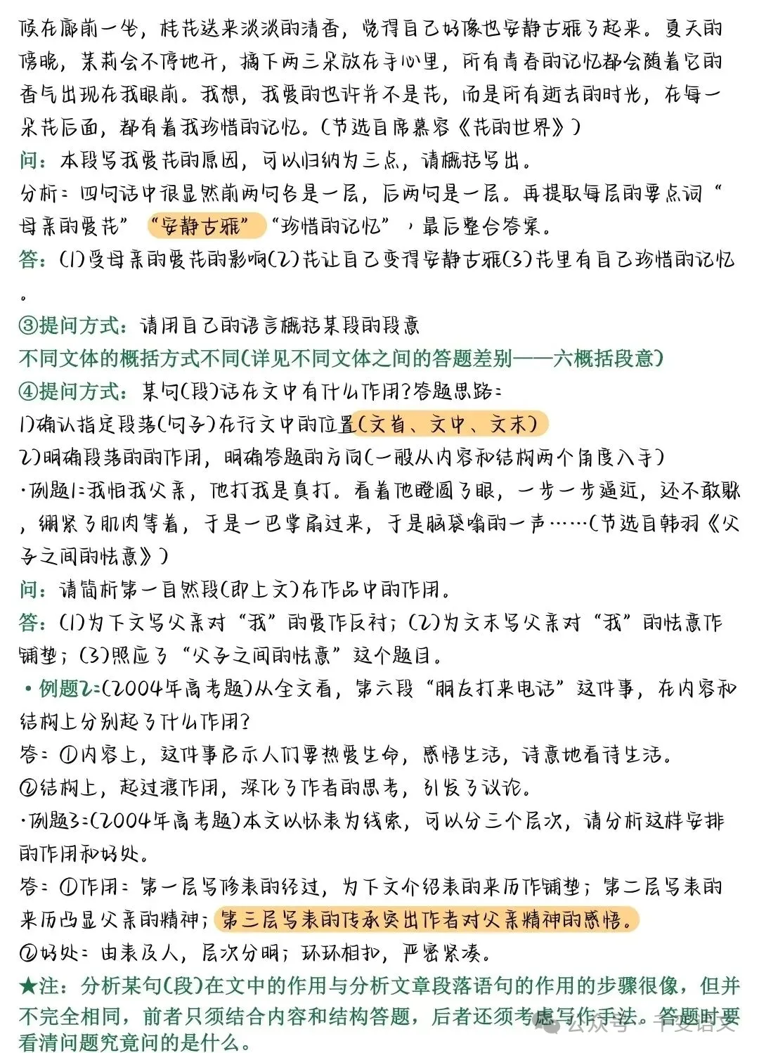 中考语文能救急的万能答题公式 第8张