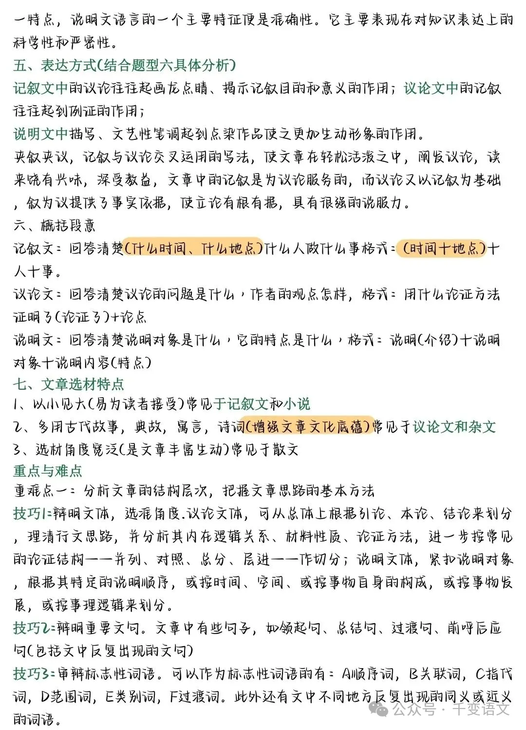 中考语文能救急的万能答题公式 第16张