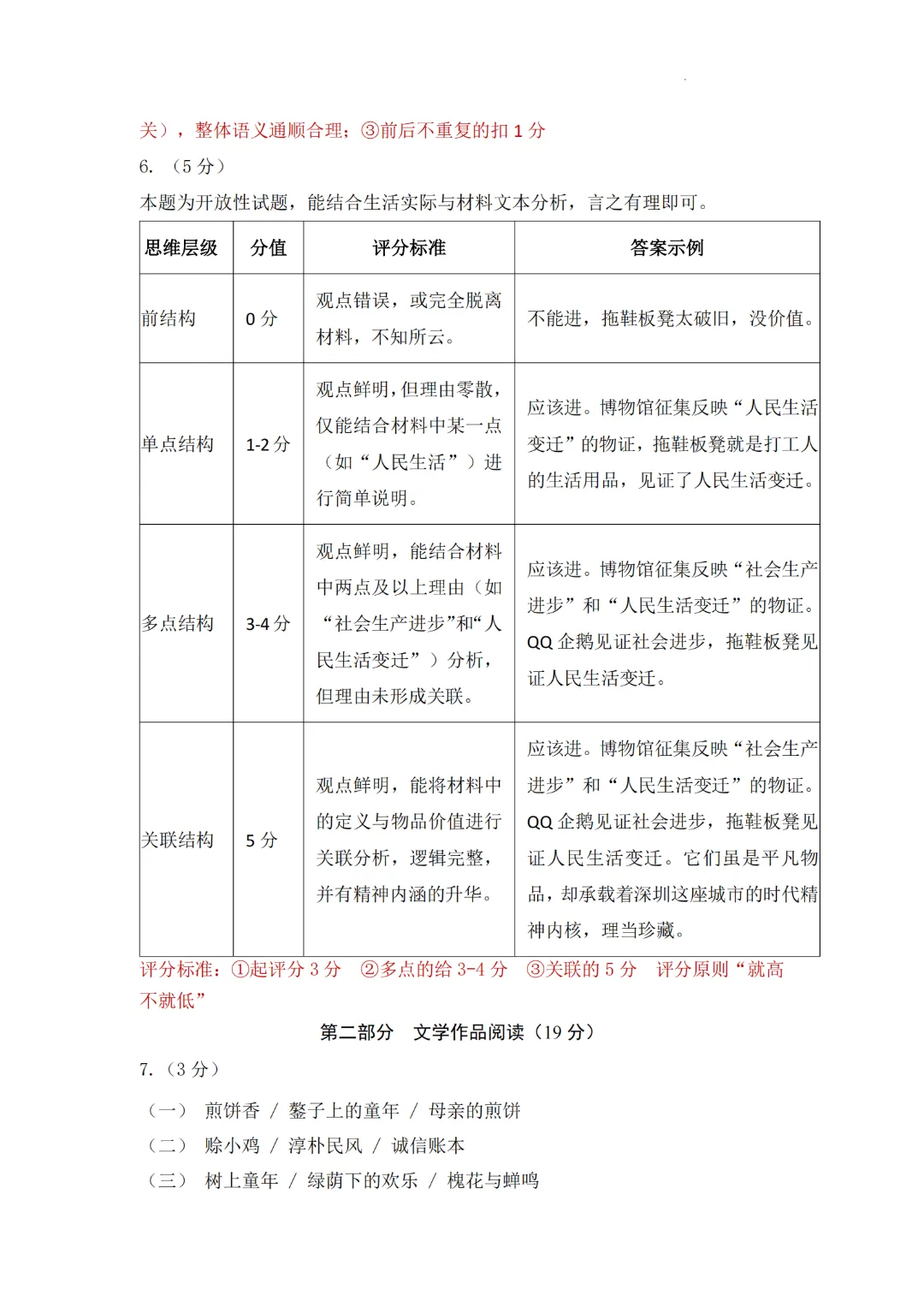 深圳多区初三二模已集齐!龙华完整版真题答案来了 第12张