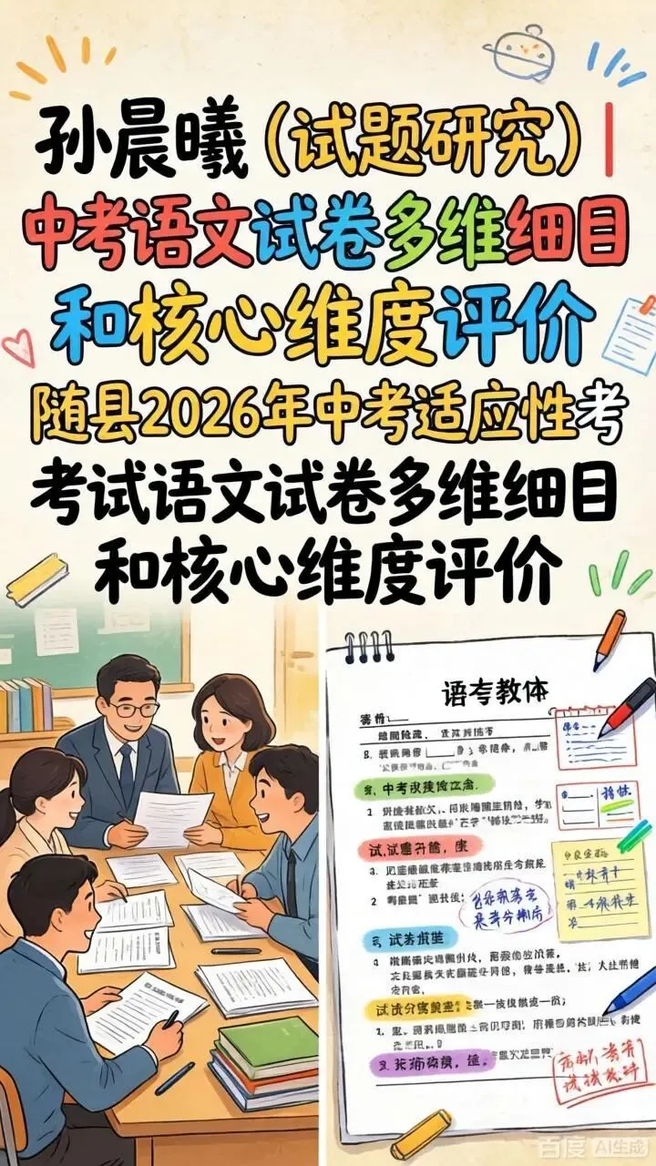 孙晨曦(试题研究)|随县2026年中考适应性考试语文试卷多维细目和核心维度评价 第1张