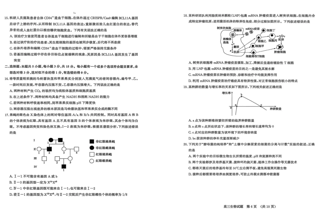2026年4月济南市高三二模考试生物试题试卷分析 第4张