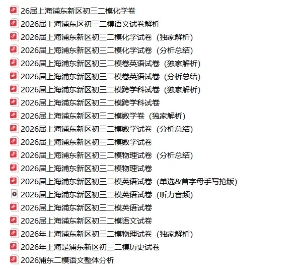 共109套!2026年初三二模试卷合集(含独家解析) 第4张
