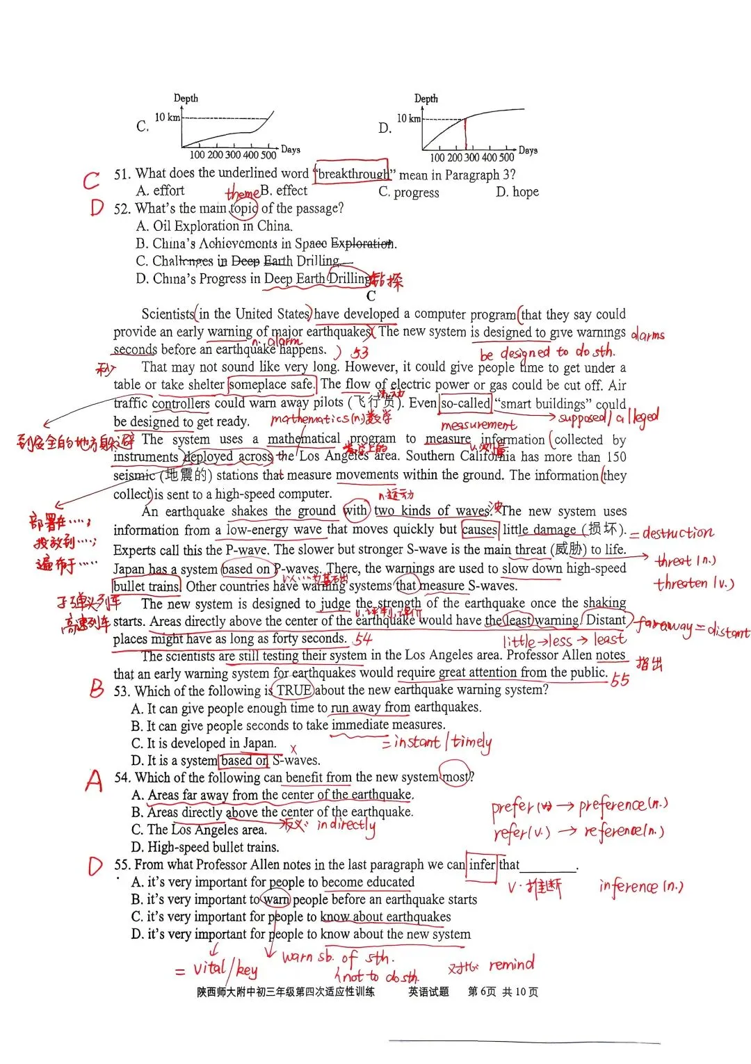 2025-2026学年师大附中初三四模试卷(参考答案及学习笔记) 第6张