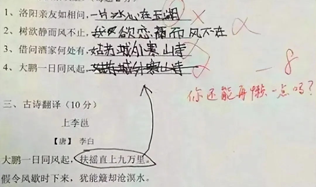 小学生“倒数第一试卷”走红,老师:这孩子智商太高,我教不了 第5张