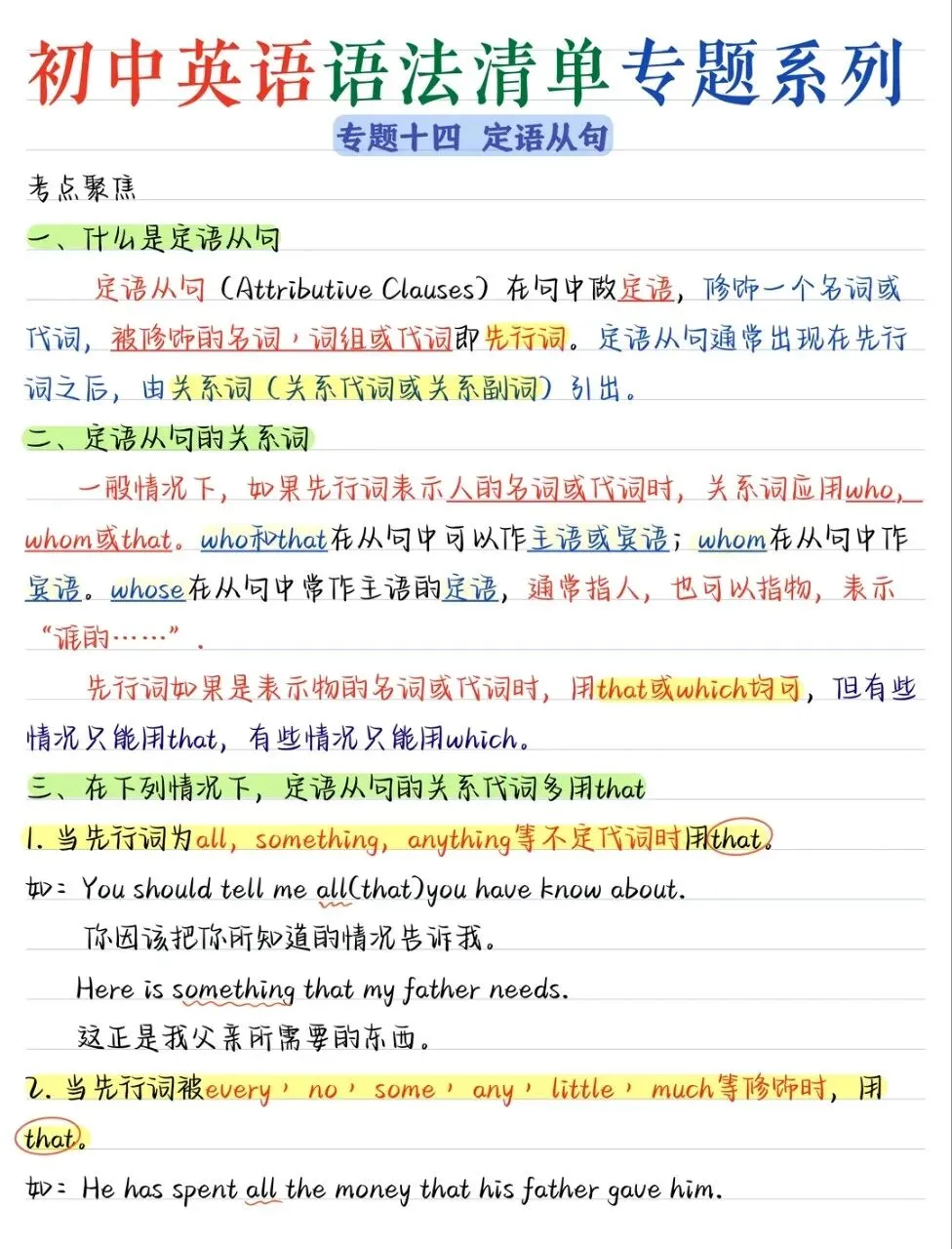 初中英语语法清单|中考必背清单|山东中高考干货持续更新 第1张